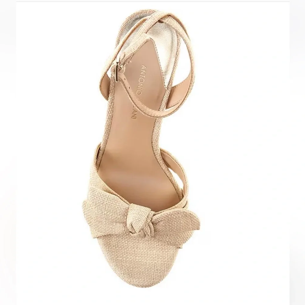 Antonio Melani Bindi Raffia Bow Platform Bow Sandals  size 9M New with tags